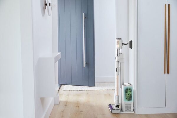 Aspirateur sans fil Shark Ninja Detect Pro avec vidange automatique, blanc/rose