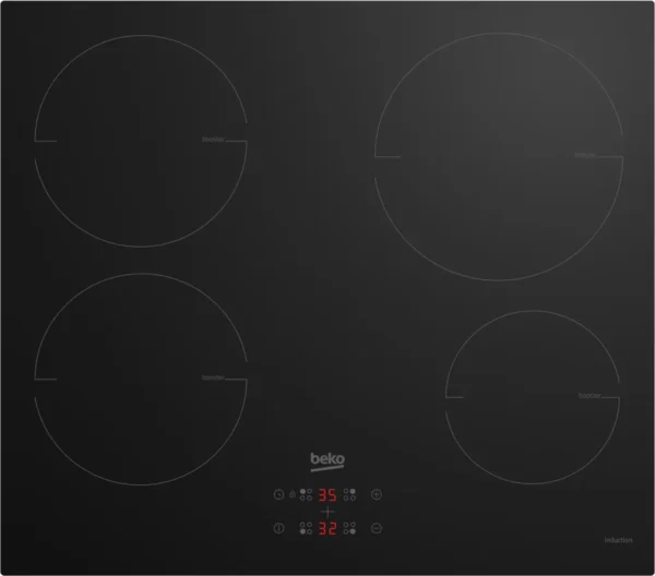 Plaque de cuisson à induction encastrable Beko HII 64400 MT 60 cm, noire, 4 zones