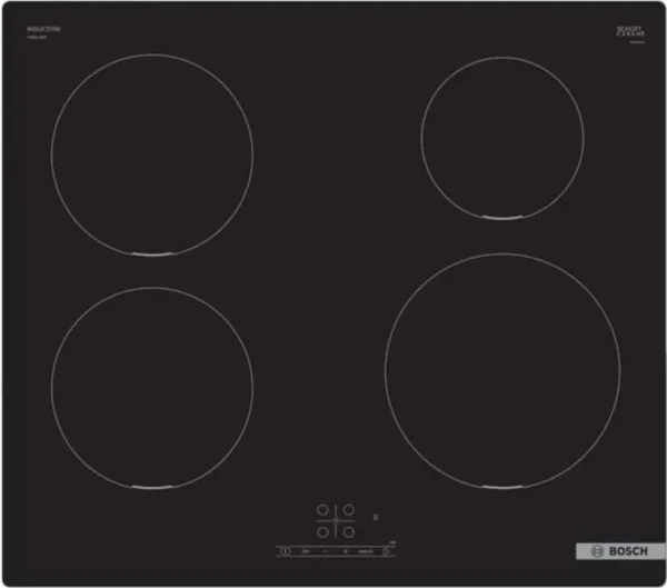 Plaque de cuisson Bosch Série 4 PUE611BB5E Noire encastrable 60 cm Zone à induction 4 zones