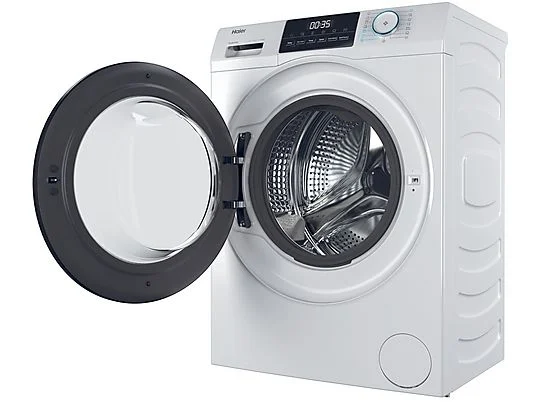 Lave-linge séchant HAIER HWD80-BP14929A-S, chargement frontal, capacité de lavage 8 kg, capacité de séchage 5 kg, 15 programmes, profondeur 53 cm, blanc, classe énergétique A + lot de 4 pieds anti-vibrations KOENIC pour lave-linge + parfum MELICONI ECO PARFUM MUSC FRAIS