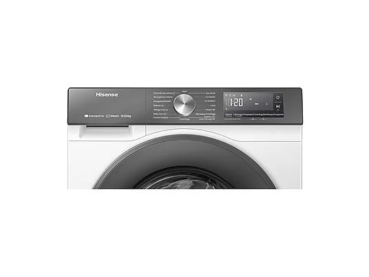 Lave-linge séchant HISENSE WD3S1043BW7 c Lave-linge séchant HISENSE WD3S1043BW7, chargement frontal, capacité de lavage 10,5 kg, capacité de séchage 6 kg, 19 programmes, profondeur 59 cm, blanc/argent, classe énergétique A + lot de 4 pieds anti-vibrations KOENIC pour lave-linge + désodorisant d'intérieur MELICONI ECO PARFUM FRESH MUSK