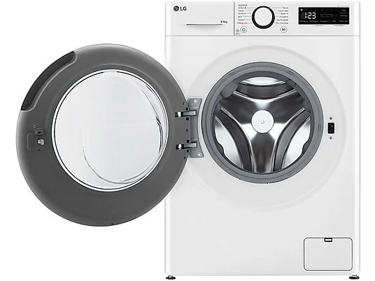 Lave-linge séchant LG AI DD D4R3009NSWB i Lave-linge séchant LG AI DD D4R3009NSWB, chargement frontal, capacité de lavage 9 kg, capacité de séchage 6 kg, 12 programmes, profondeur 56,5 cm, blanc, classe énergétique A + lot de 4 pieds anti-vibrations KOENIC pour lave-linge + désodorisant d'intérieur MELICONI ECO PARFUM FRESH MUSK
