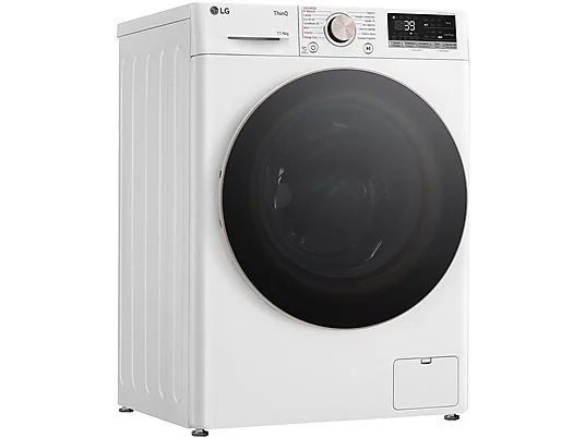 Lave-linge séchant LG AI DD D4R7011TSWG a Lave-linge séchant LG AI DD D4R7011TSWG, chargement frontal, capacité de lavage 11 kg, capacité de séchage 6 kg, 13 programmes, profondeur 56,5 cm, blanc, classe énergétique A + lot de 4 pieds anti-vibrations KOENIC pour lave-linge + désodorisant d'intérieur MELICONI ECO PARFUM FRESH MUSK