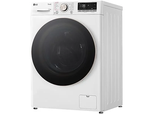 Lave-linge séchant LG AI DD D4R7011TSWG b Lave-linge séchant LG AI DD D4R7011TSWG, chargement frontal, capacité de lavage 11 kg, capacité de séchage 6 kg, 13 programmes, profondeur 56,5 cm, blanc, classe énergétique A + lot de 4 pieds anti-vibrations KOENIC pour lave-linge + désodorisant d'intérieur MELICONI ECO PARFUM FRESH MUSK