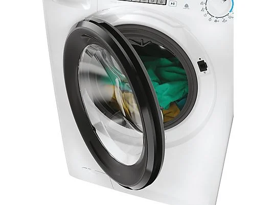 Laveuse-sécheuse CANDY CSOW41076TWMB8-S, chargement frontal, capacité de lavage 10 kg, capacité de séchage 7 kg, 17 programmes, profondeur 58 cm, blanc et noir, classe énergétique A + lot de 4 pieds anti-vibrations KOENIC pour lave-linge + désodorisant d'intérieur MELICONI ECO PARFUM FRESH MUSK