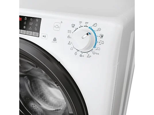 Laveuse-sécheuse CANDY CSOW41076TWMB8-S, chargement frontal, capacité de lavage 10 kg, capacité de séchage 7 kg, 17 programmes, profondeur 58 cm, blanc et noir, classe énergétique A + lot de 4 pieds anti-vibrations KOENIC pour lave-linge + désodorisant d'intérieur MELICONI ECO PARFUM FRESH MUSK