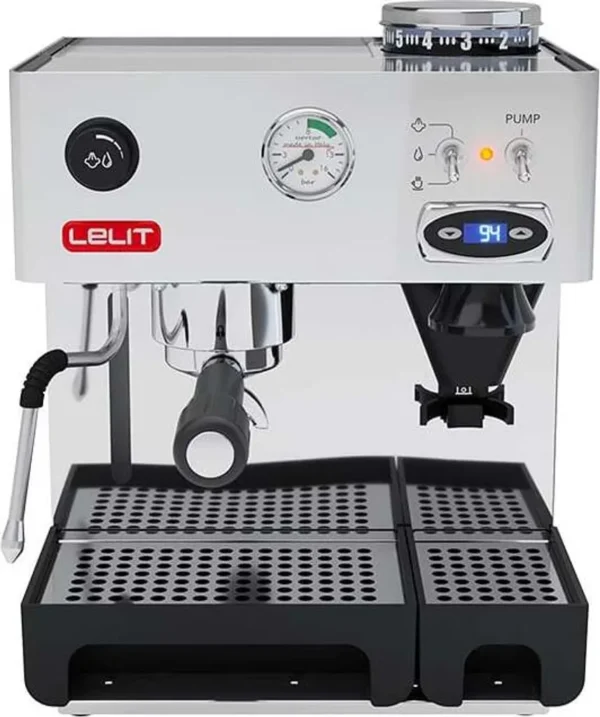Lelit PL042TEMD z Lelit PL042TEMD - Machine à expresso - 2,7 litres - Café en grains - Café moulu - Broyeur intégré - 1200 W - Acier inoxydable